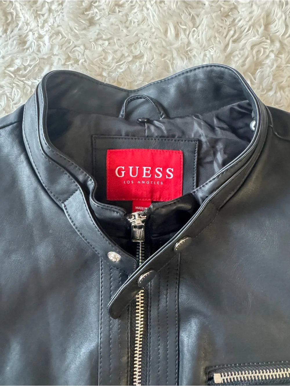 Guess black faux